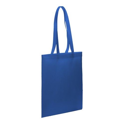 RPET nonwoven Tasche Budrio Nähte geschweißt lange Henkel in royalblau