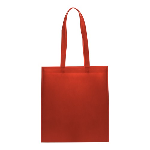 RPET nonwoven Tasche Budrio Nähte geschweißt lange Henkel in rot