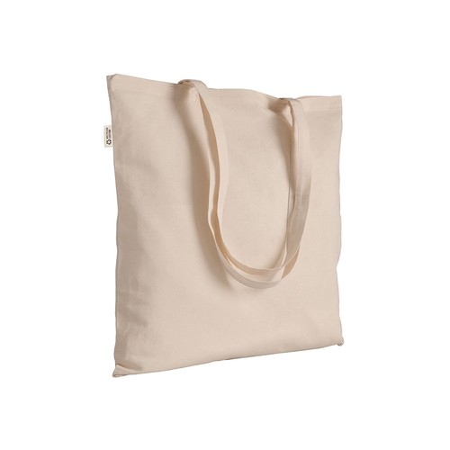 Budget Stofftasche Weitra Volltonfarben in Natur – 120 g/m² recycelte Baumwolle/RPET, 38x42 cm, nicht meliert, lange Henkel, jetzt bedrucken