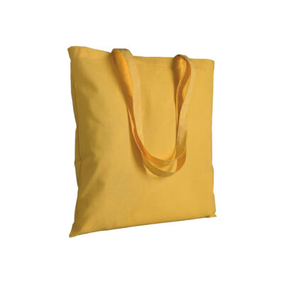 Baumwolltasche Toria extra starke Baumwolle in Gelb – 280 g/m² OEKO-TEX Baumwolle, 38x42 cm, lange Henkel 70 cm, Kreuznähte, bedrucken