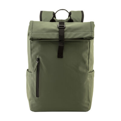 Roll-Top Rucksack Mori bedrucken – Frontansicht in Military Green