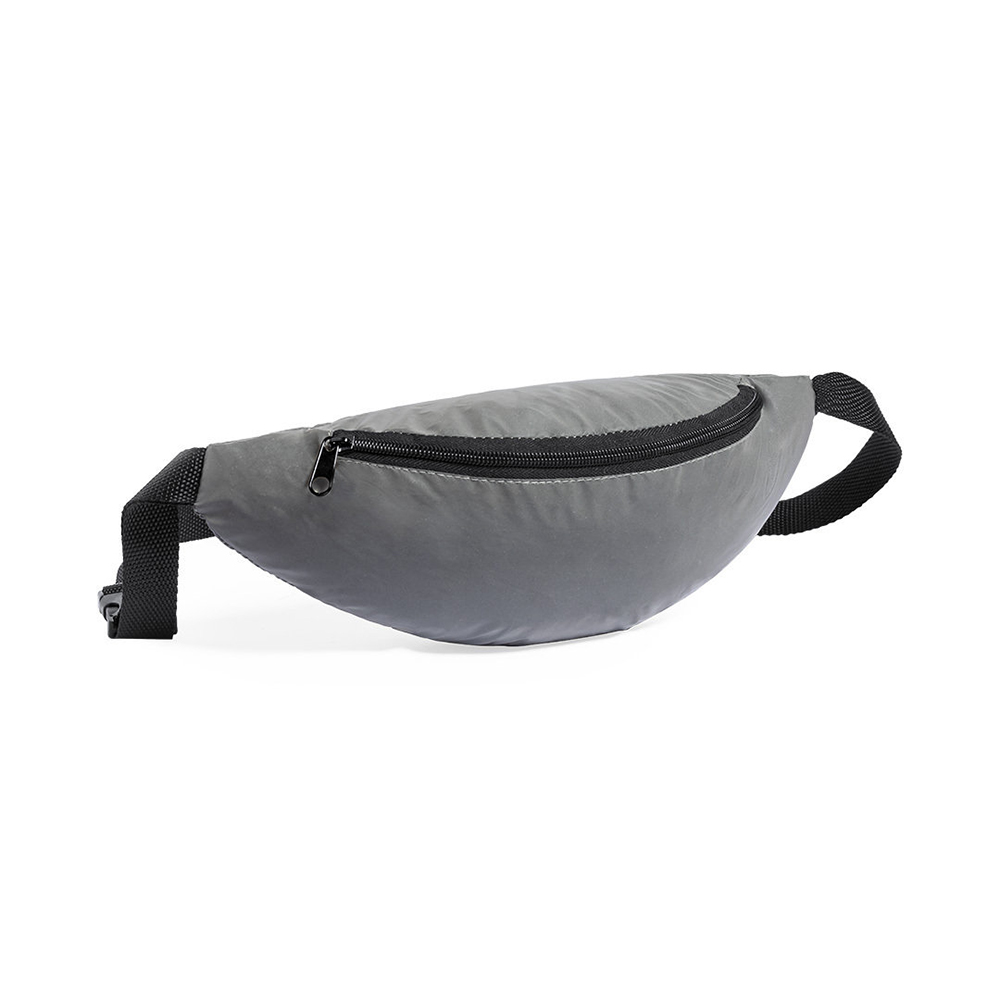 Reflektierende Gürteltasche Flaser Bauchtasche silber wasserdicht Polyester mit Vordertasche