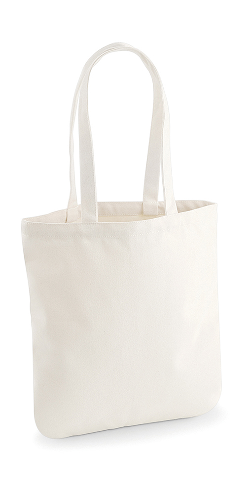 Organic Spring Bag W821 Westford Mill in Natur – 407 g/m² Bio-Baumwoll-Canvas, 38x41 cm, lange Henkel 63 cm, Siebdruck & DTF Made in Germany, bedrucken