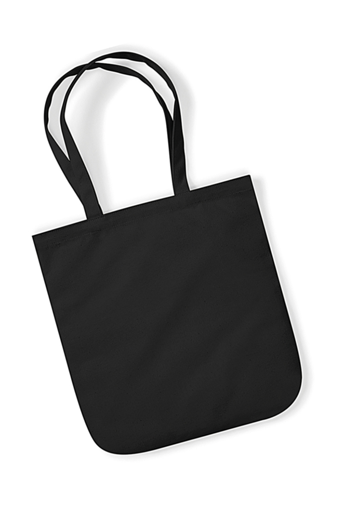 Organic Spring Bag W821 Westford Mill in Schwarz – 407 g/m² Bio-Baumwoll-Canvas, 38x41 cm, lange Henkel 63 cm, Control Union zertifiziert, bedrucken
