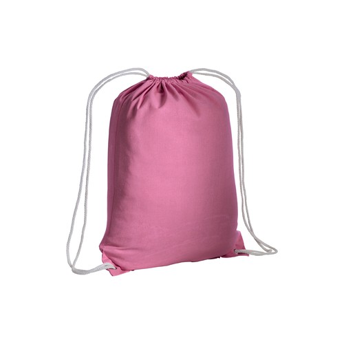 Turnbeutel Dax Stoffbeutel Baumwolle in Pink – 140 g/m² OEKO-TEX Baumwolle, 37x46 cm, naturfarbene Kordel, jetzt bedrucken