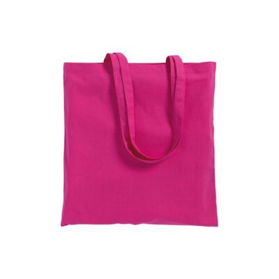 Quadratische Baumwolltasche Rota in Fuchsia – 135 g/m² OEKO-TEX Baumwolle, 42x42 cm, lange Henkel 75 cm, Kreuznähte, bedrucken