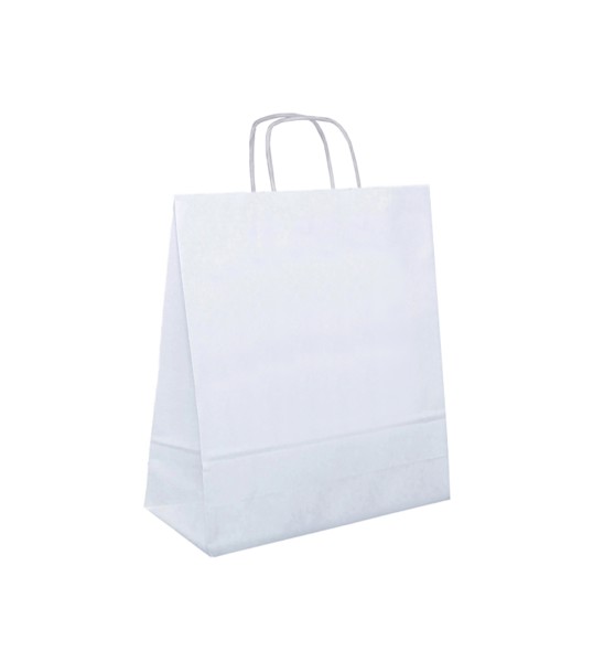 Papiertasche Lucas gedrehte Henkel weiß oder natur 32 x 12 x 40cm