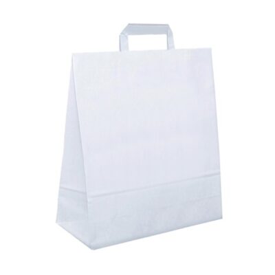 Papiertasche Amir gedrehte Henkel weiß oder natur 25 x 15 x 32cm