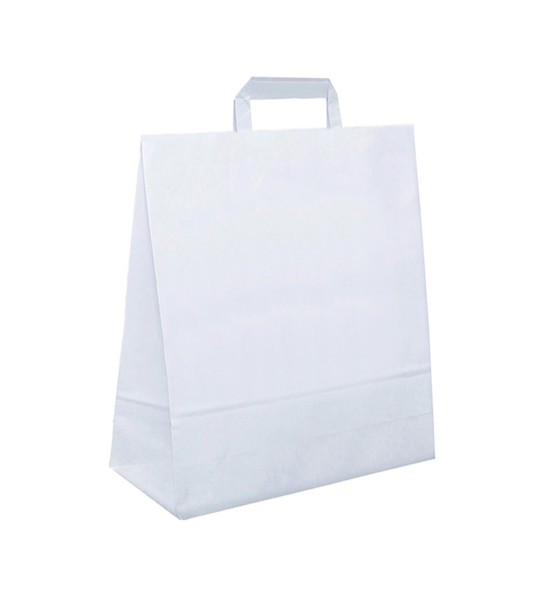 Papiertasche Amir gedrehte Henkel weiß oder natur 25 x 15 x 32cm