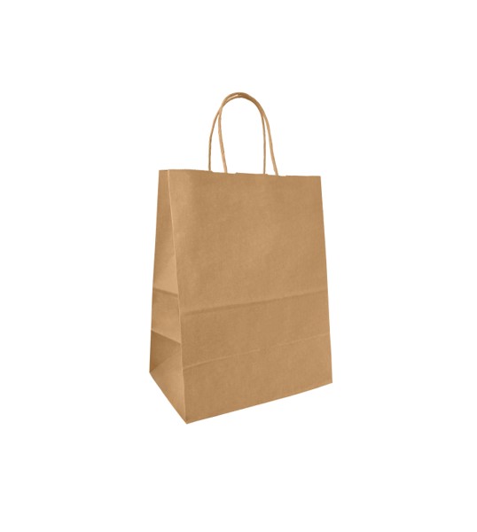 Papiertasche Elias gedrehte Henkel weiß oder natur 25 x 15 x 32cm