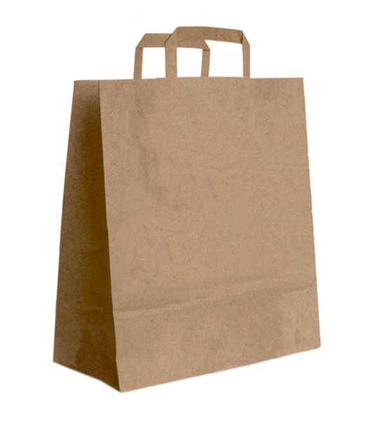 Papiertasche Gabriel flache Henkel weiß oder natur 32 x 17 x 39cm