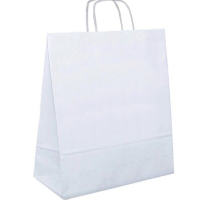 Papiertasche Noah gedrehte Henkel weiß oder natur 34 x 20 x 35cm