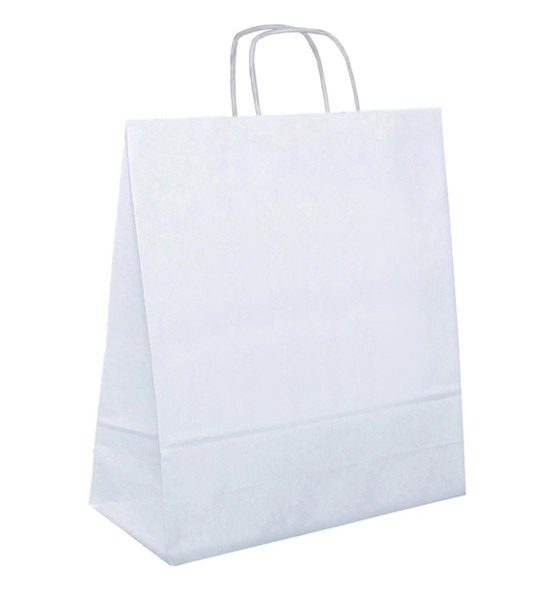 Papiertasche Noah gedrehte Henkel weiß oder natur 34 x 20 x 35cm