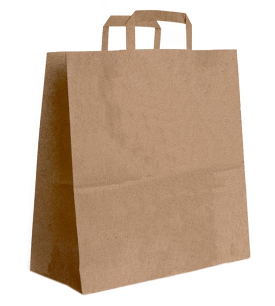 Papiertasche Oscar flache Henkel weiß oder natur 45 x 16 x 48cm