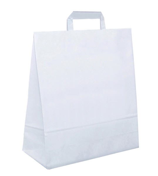 Papiertasche Oscar flache Henkel weiß oder natur 45 x 16 x 48cm