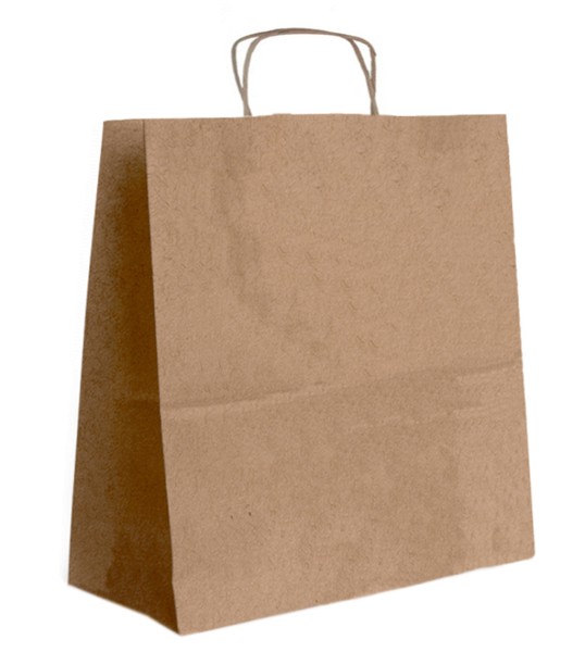 Papiertasche Emilia gedrehte Henkel weiß oder natur 45 x 16 x 48cm