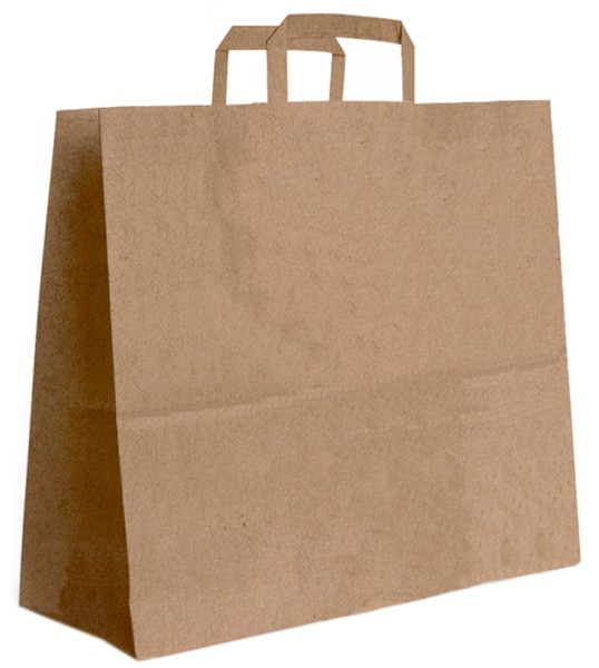 Papiertasche Paul flache Henkel weiß oder natur 54 x 14 x 44cm