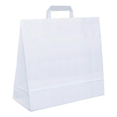 Papiertasche Paul flache Henkel weiß oder natur 54 x 14 x 44cm
