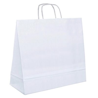 Papiertasche Ben gedrehte Henkel weiß oder natur 54 x 14 x 44cm