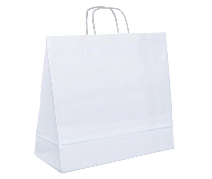 Papiertasche Ben gedrehte Henkel weiß oder natur 54 x 14 x 44cm