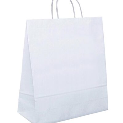 Papiertasche Luca gedrehte Henkel weiß oder natur 45x 16 x 48cm