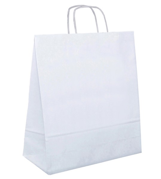 Papiertasche Luca gedrehte Henkel weiß oder natur 45x 16 x 48cm
