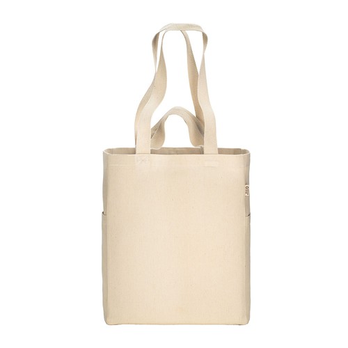 Tragetasche Taormina recycelter Canvas-Baumwollstoff Farbe natur