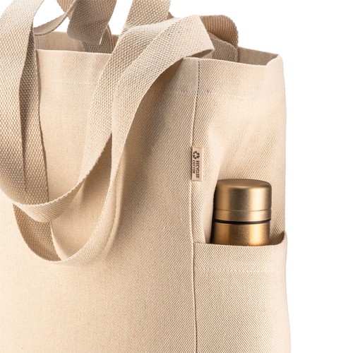 Tragetasche Taormina recycelter Canvas-Baumwollstoff mit 2 Seitentaschen
