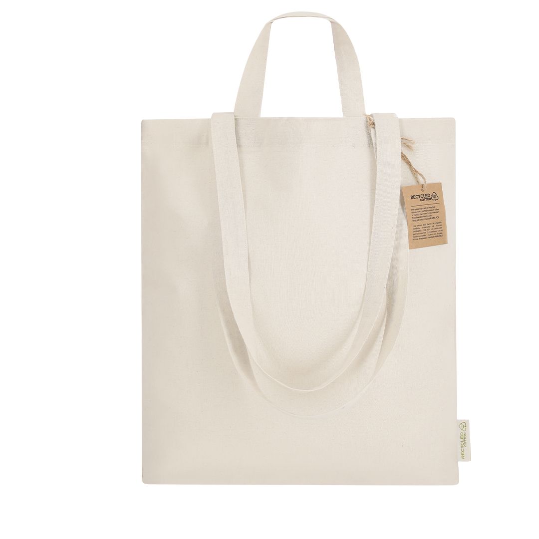 Stofftasche Drulik recycelte Baumwolle 140 g/m² lange und kurze Henkel natur Größe 37x41 cm. Ab 1,36 €