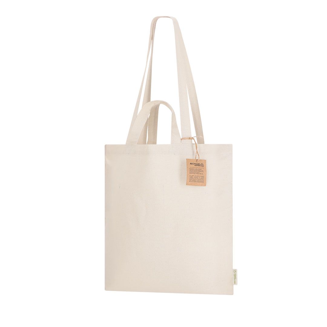 Stofftasche Drulik recycelte Baumwolle 140 g/m² lange und kurze Henkel natur Größe 37x41 cm. Ab 1,36 €
