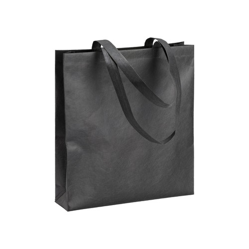 RPET nonwoven Shopper Millau schwarz Boden-und Seitenfalte günstig