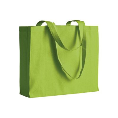 Canvastasche Perugia Shopper aus Baumwolle 200 g/m² Öko-Tex zertifiziert in der Farbe hellgrün bedrucken mit Logo