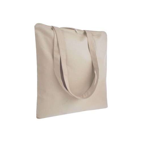 Baumwolltasche Monza mit Reißverschluss Baumwolle 220 g/m² lange Henkel in 5 Farben 38x42 cm ÖKO-Tex zertifiziert. Ab 1,83€