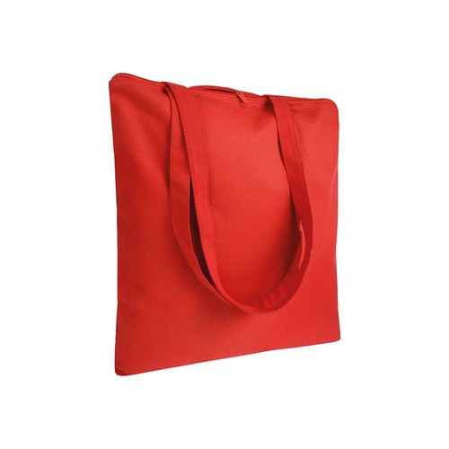 Baumwolltasche Monza mit Reißverschluss Baumwolle 220 g/m² lange Henkel in 5 Farben 38x42 cm ÖKO-Tex zertifiziert. Ab 1,83€