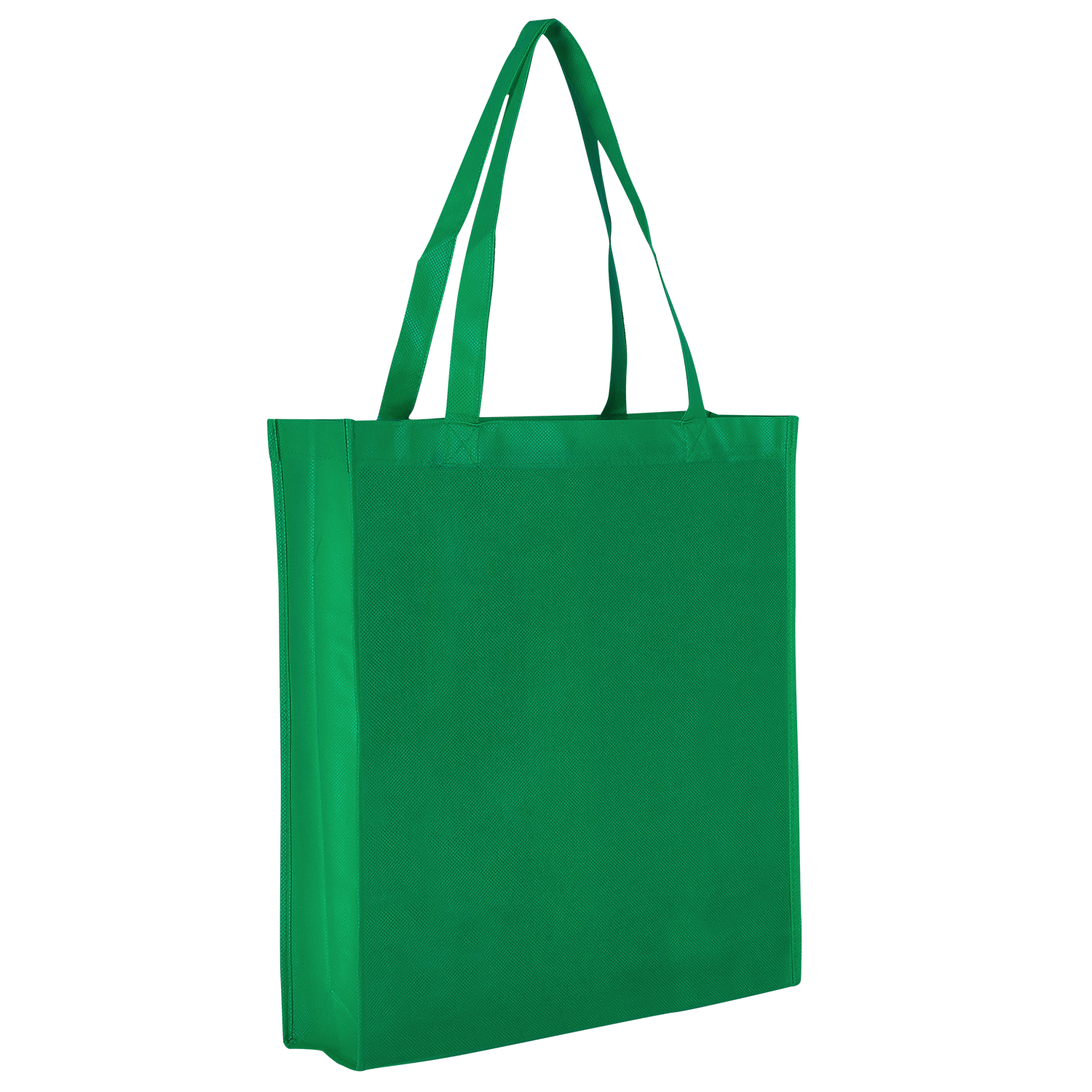 PP-Vliestasche My Shopper in grün – 80 g/m² PP-Vlies, 38x42x10 cm, Boden- und Seitenfalte, lange Henkel 57 cm, bedruckbar