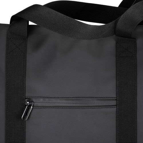 Demi Brera Freizeittasche bedrucken – Detailansicht Außentasche mit Zip in Schwarz