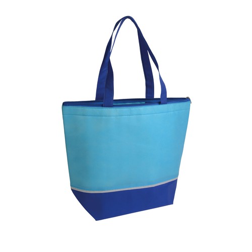 Kühltasche Bolea Isoliertasche bedrucken – Design in Hellblau-Dunkelblau