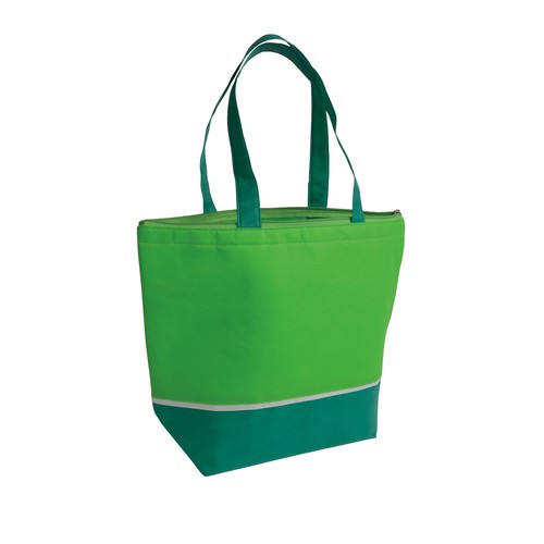 Kühltasche Bolea Isoliertasche bedrucken – Design in Hellgrün-Dunkelgrün
