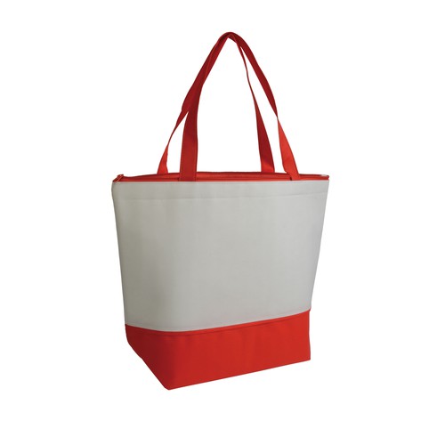 Kühltasche Bolea Isoliertasche bedrucken – Design in Weiß-Rot