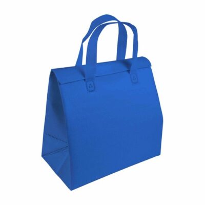 Kühltasche Mouy Isoliertasche für Pizza bedrucken – Frontansicht in Blau
