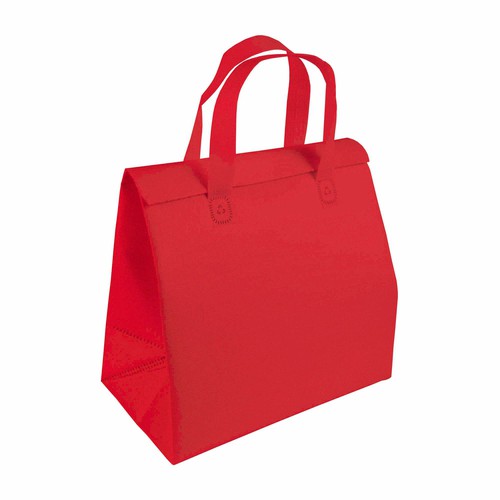 Kühltasche Mouy Isoliertasche für Pizza bedrucken – Frontansicht in Rot