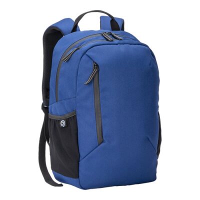 Laptoprucksack Antibes rPET Oceancycle zertifiziert bedrucken – Frontansicht in Blau