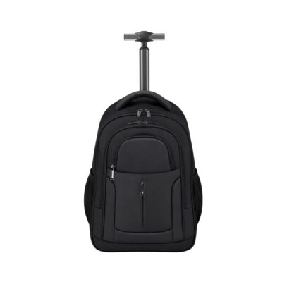 Business Trolley Rucksack Mirel bedrucken – Frontansicht in Schwarz