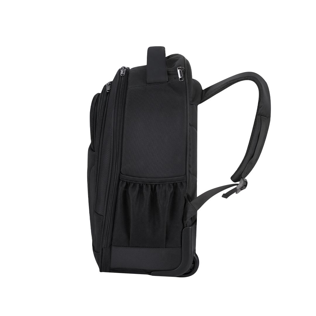 Business Trolley Rucksack Mirel bedrucken – Seitenansicht in Schwarz
