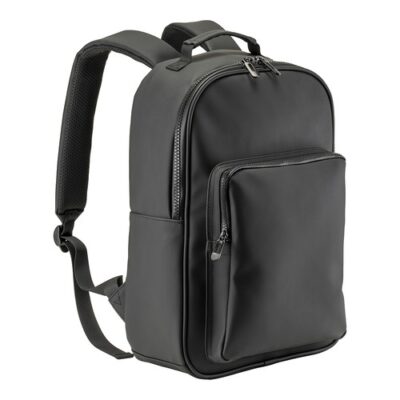 Eleganter Rucksack Classic PU bedrucken – Frontansicht in Schwarz