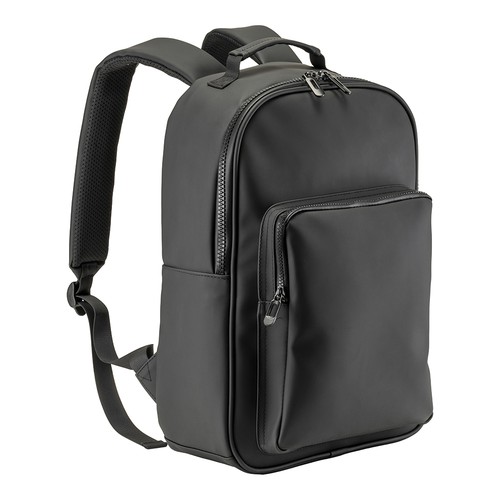 Eleganter Rucksack Classic PU bedrucken – Frontansicht in Schwarz