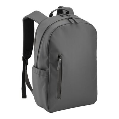 Laptoprucksack SEO PU wasserdicht bedrucken – Frontansicht in Anthrazit