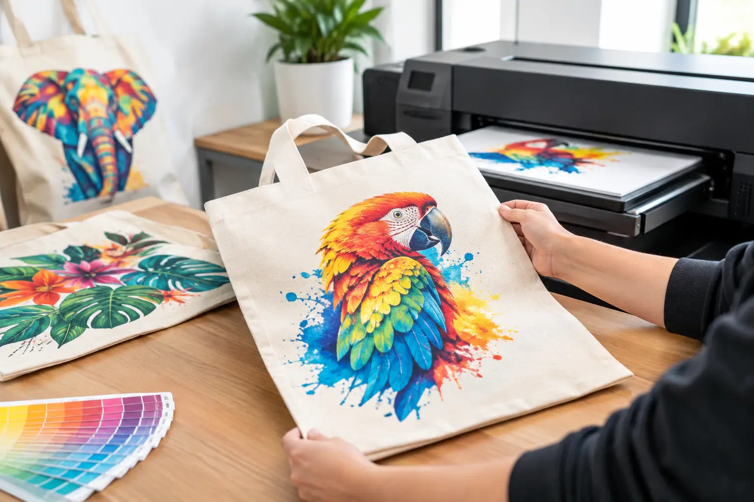 Mehrfarbige Motive richtig drucken auf Taschen