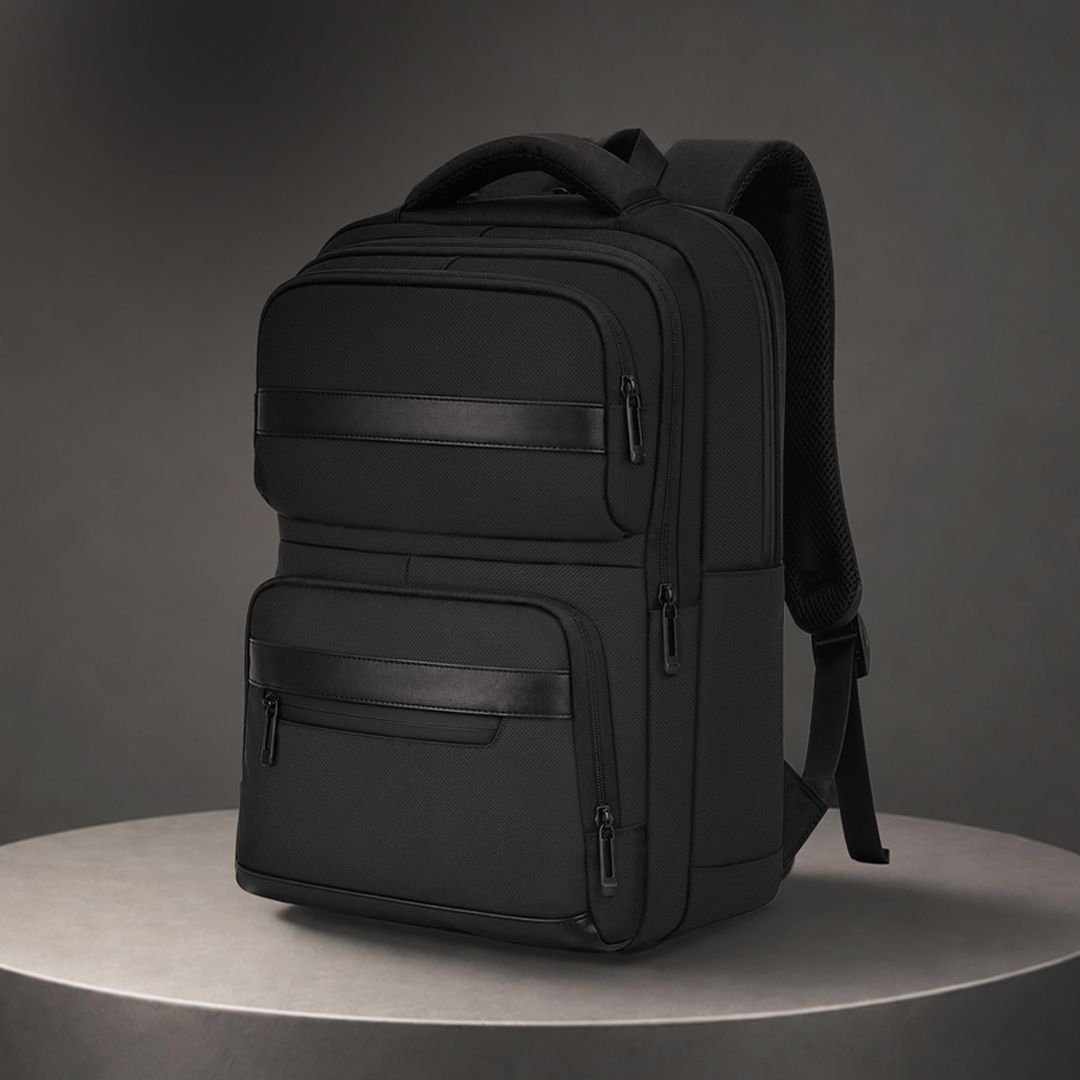 Rucksack Auren Oxford Gewebe bedrucken – Lifestyle-Ansicht in Schwarz