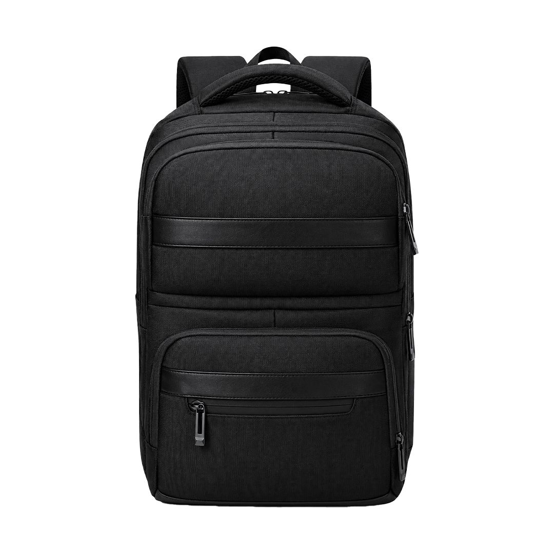 Rucksack Auren Oxford Gewebe bedrucken – weitere Frontansicht in Schwarz